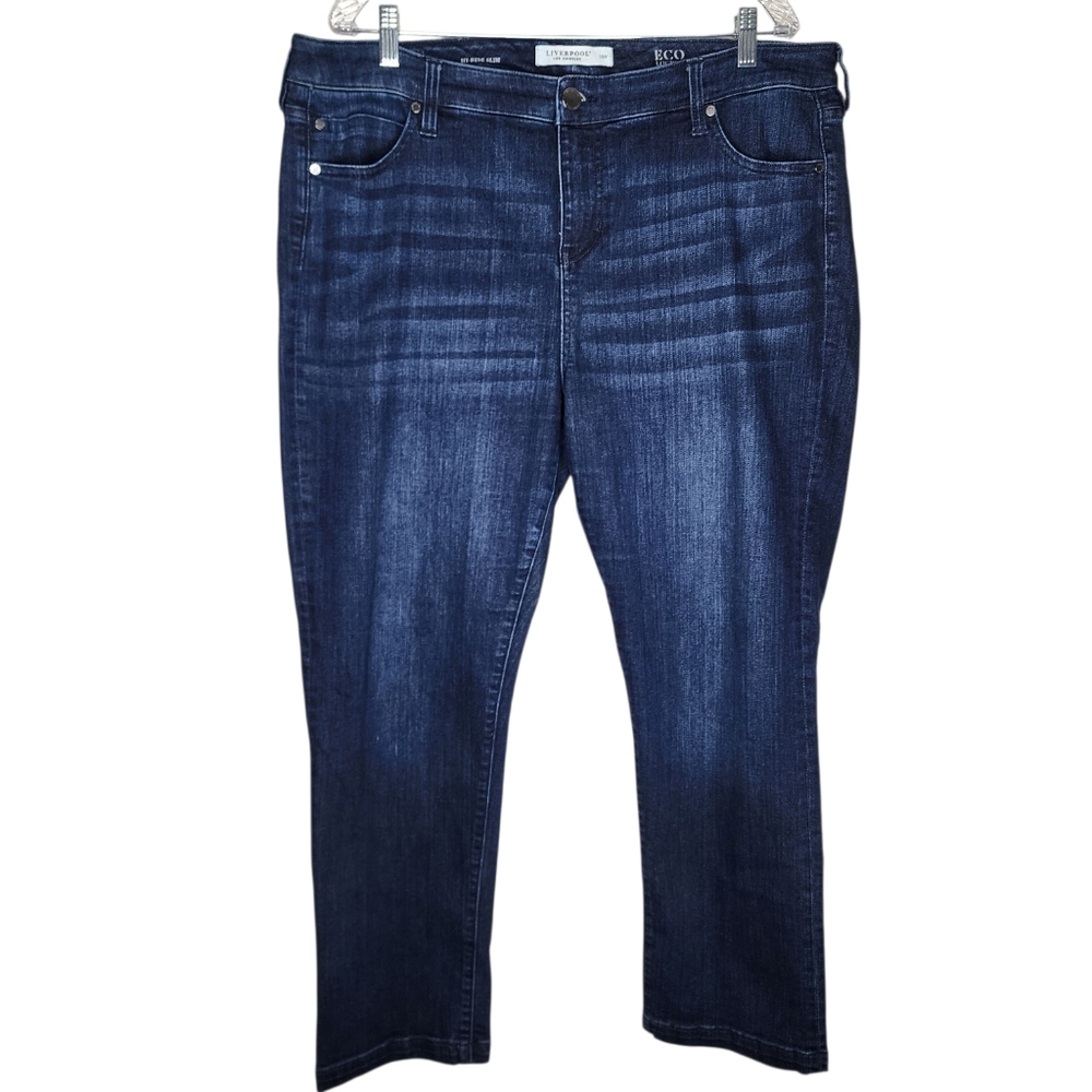 Liverpool Los Angeles Eco Logical Hi-Rise Slim Jeans‎ Dark Wash Blue Plus Sz 18W